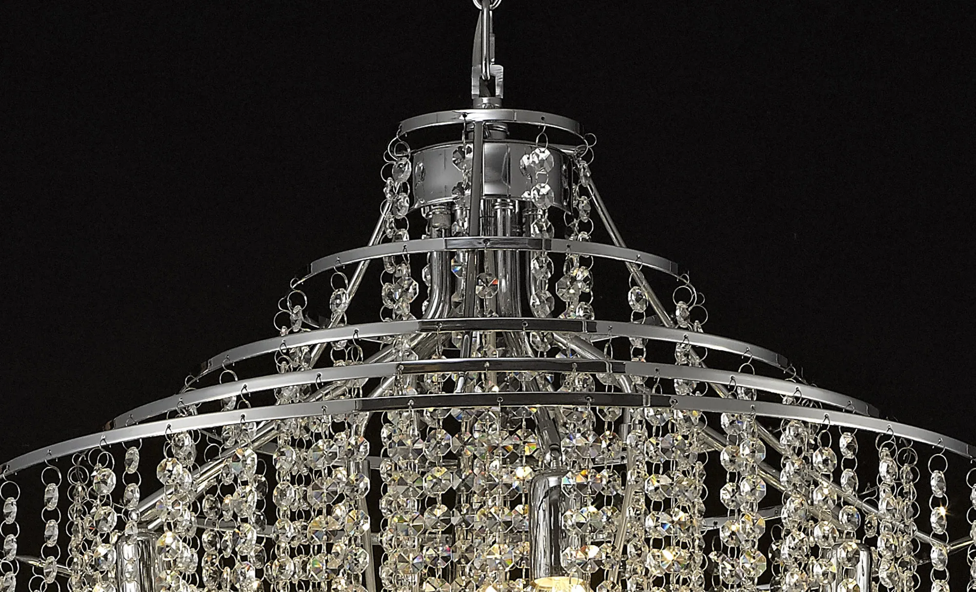 Inina Crystal Chandelier 9 Light (17kg) Polished Chrome IL30775  Diyas Inina Polished Chrome